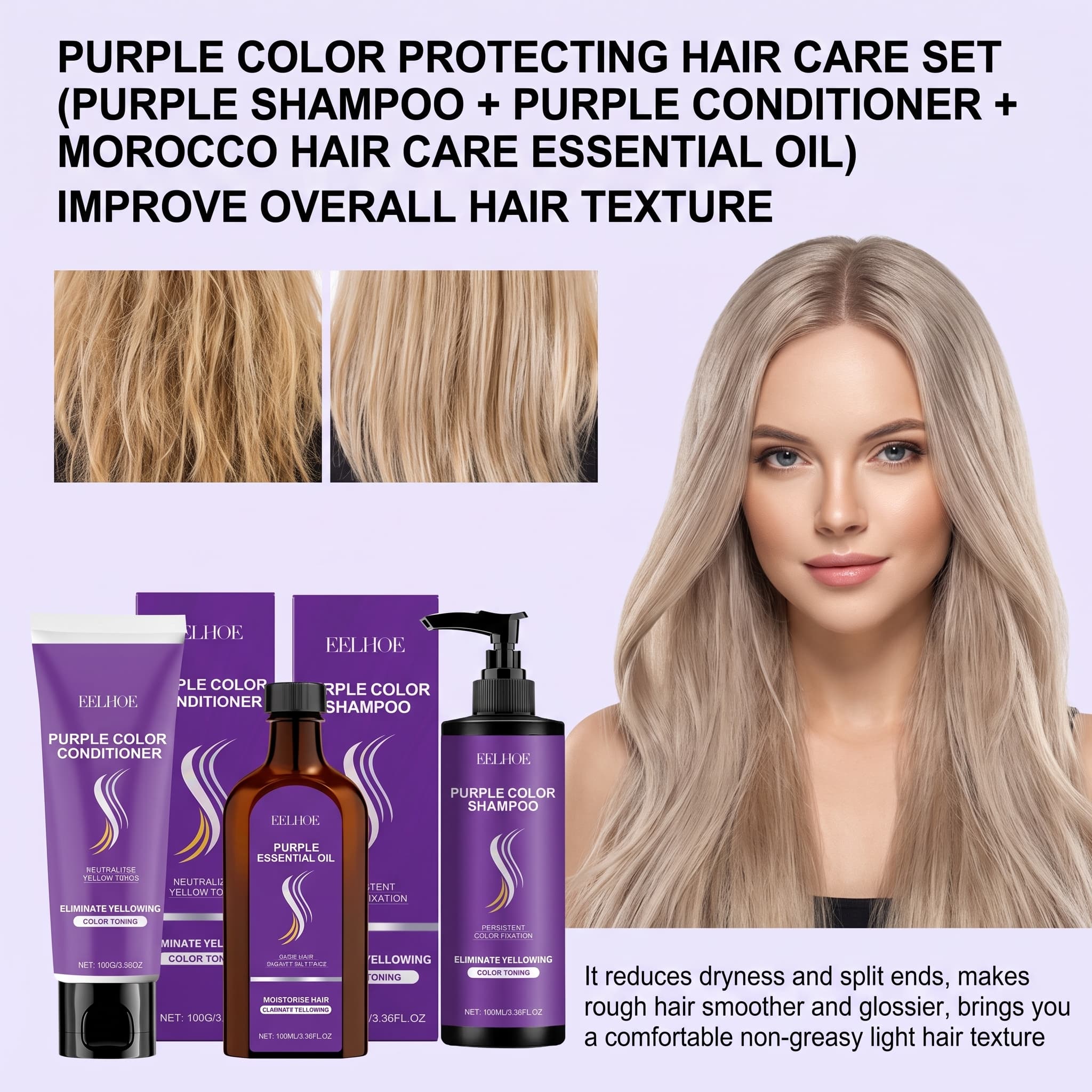 Purple Shampoo Set With Condit - Hair Care Products recension och pris