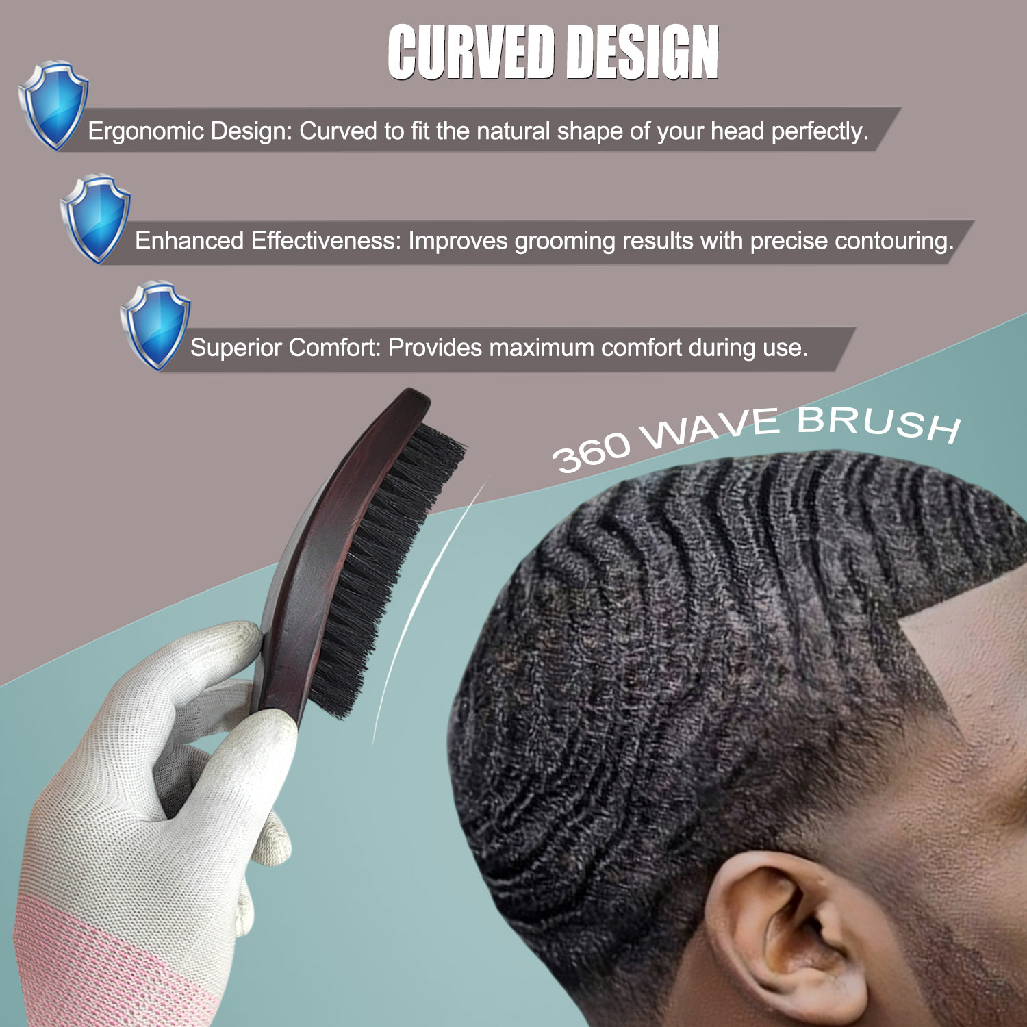 Gracemen 360 Wave Brush Curved - Hair Care Products recension och pris
